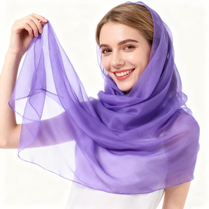 K-Elewon وشاح كيلون ذو لون صلب شعور حرير موضة وشاحات لف طويلة خفيفة الوزن للنساء H01-03 - Image 4